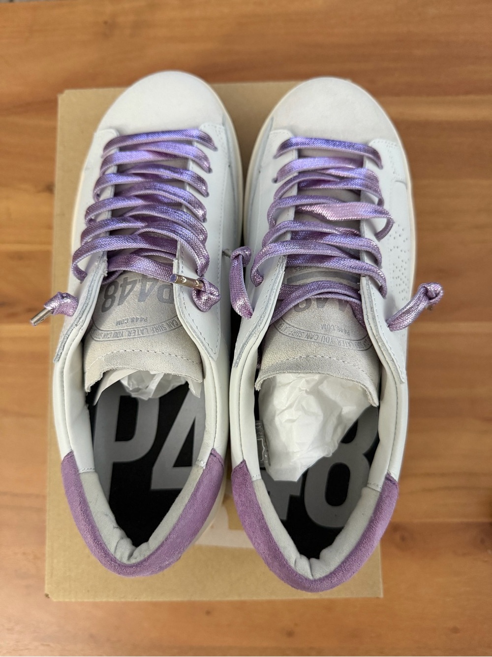 P448 Women's John Leather Sneakers-Lilac-size 39 - Picture 3 of 6